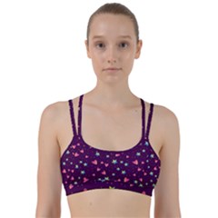 Colorful Stars Hearts Seamless Vector Pattern Line Them Up Sports Bra by Apen