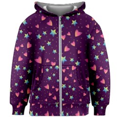 Colorful Stars Hearts Seamless Vector Pattern Kids  Zipper Hoodie Without Drawstring by Apen