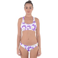 Purple Owl Pattern Background Cross Back Hipster Bikini Set