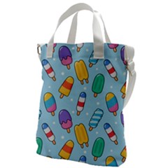 Cute Kawaii Ice Cream Seamless Pattern Canvas Messenger Bag