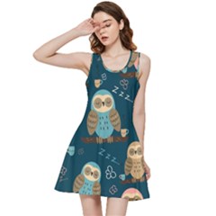 Seamless Pattern Owls Dreaming Inside Out Racerback Dress by Apen