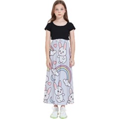 Seamless Pattern With Cute Rabbit Character Kids  Flared Maxi Skirt by Apen