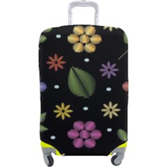 Embroidery Seamless Pattern With Flowers Luggage Cover (large)