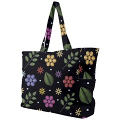 Embroidery Seamless Pattern With Flowers Simple Shoulder Bag