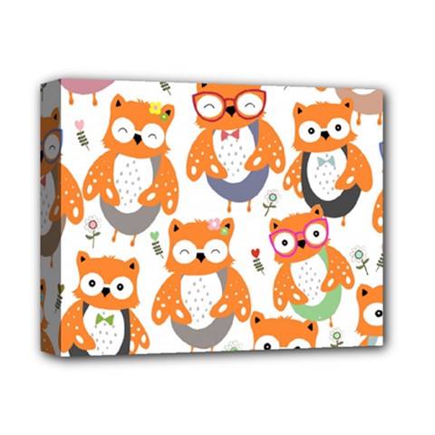 Cute Colorful Owl Cartoon Seamless Pattern Deluxe Canvas 14  X 11  (stretched) by Apen