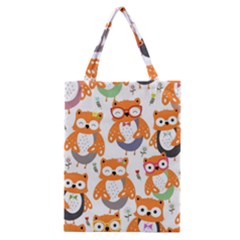 Cute Colorful Owl Cartoon Seamless Pattern Classic Tote Bag by Apen