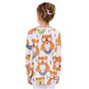 Cute Colorful Owl Cartoon Seamless Pattern Kids  Long Sleeve T-Shirt View2