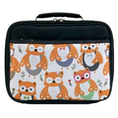 Cute Colorful Owl Cartoon Seamless Pattern Lunch Bag