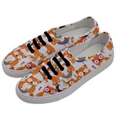 Cute Colorful Owl Cartoon Seamless Pattern Men s Classic Low Top Sneakers by Apen