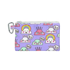 Cloud Seamless Pattern Canvas Cosmetic Bag (small)