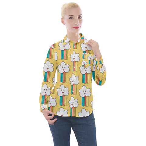 American Golden Ancient Totems Women s Long Sleeve Pocket Shirt by Apen