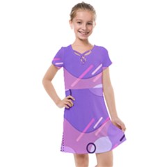 Hand Drawn Abstract Organic Shapes Background Kids  Cross Web Dress