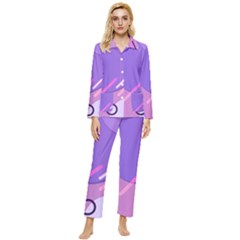 Hand Drawn Abstract Organic Shapes Background Womens  Long Sleeve Velvet Pocket Pajamas Set