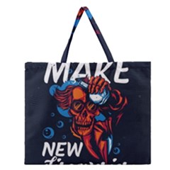 Make Devil Discovery  Zipper Large Tote Bag by Saikumar