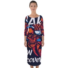 Make Devil Discovery  Quarter Sleeve Midi Bodycon Dress by Saikumar