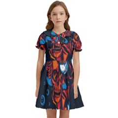 Make Devil Discovery  Kids  Bow Tie Puff Sleeve Dress by Saikumar