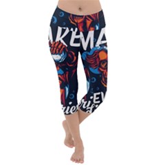 Make Devil Discovery  Lightweight Velour Capri Yoga Leggings by Saikumar