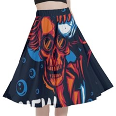 Make Devil Discovery  A-line Full Circle Midi Skirt With Pocket by Saikumar