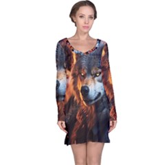 Be Dare For Everything Long Sleeve Nightdress by Saikumar