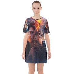 Be Fearless Sixties Short Sleeve Mini Dress by Saikumar