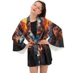 Be Fearless Long Sleeve Kimono by Saikumar