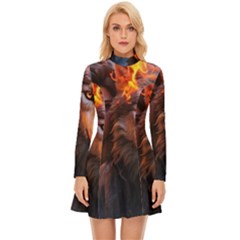 Be Fearless Long Sleeve Velour Longline Dress by Saikumar