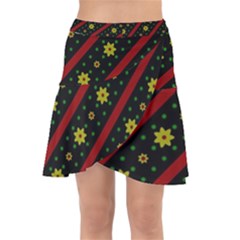 Background Pattern Texture Design Wrap Front Skirt by Jatiart