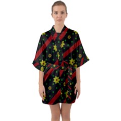 Background Pattern Texture Design Half Sleeve Satin Kimono  by Jatiart