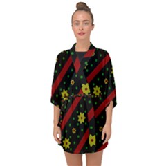 Background Pattern Texture Design Half Sleeve Chiffon Kimono by Jatiart