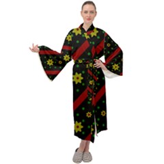 Background Pattern Texture Design Maxi Velvet Kimono