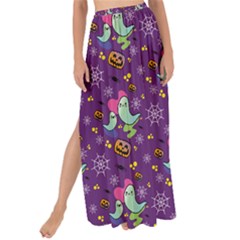 Pumpkin Ghost Skeleton Pattern Maxi Chiffon Tie-Up Sarong