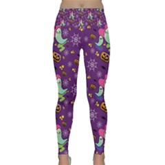 Pumpkin Ghost Skeleton Pattern Lightweight Velour Classic Yoga Leggings