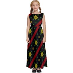 Background Pattern Texture Design Kids  Satin Sleeveless Maxi Dress