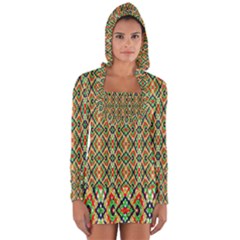 Pattern Design Vintage Abstract Long Sleeve Hooded T-shirt