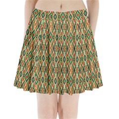 Pattern Design Vintage Abstract Pleated Mini Skirt by Jatiart