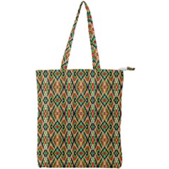Pattern Design Vintage Abstract Double Zip Up Tote Bag by Jatiart