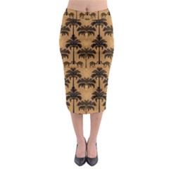 Peacock Feathers Midi Pencil Skirt by Jatiart