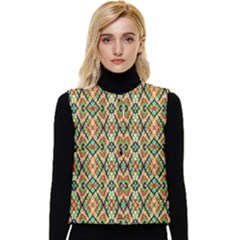 Pattern Design Vintage Abstract Women s Button Up Puffer Vest