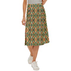 Pattern Design Vintage Abstract Midi Panel Skirt