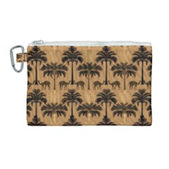 Camel Palm Tree Patern Canvas Cosmetic Bag (large) by Jatiart