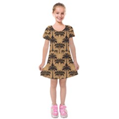 Abstract Design Background Patterns Kids  Short Sleeve Velvet Dress