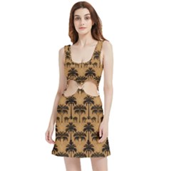 Pattern Background Decorative Velour Cutout Dress