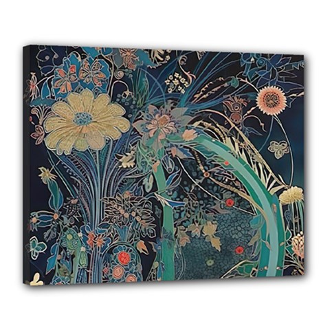 Bird Flower Tree Forest Canvas 20  X 16  (stretched) by Jatiart