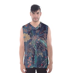 Vintage Peacock Feather Men s Basketball Tank Top