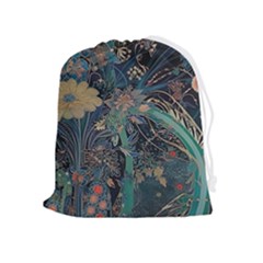 Bird Flower Tree Forest Drawstring Pouch (xl)