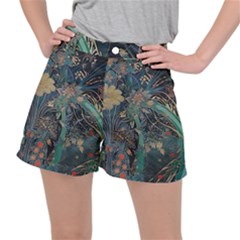 Vintage Peacock Feather Women s Ripstop Shorts