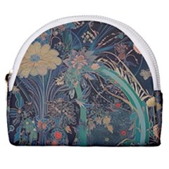 Flowers Trees Forest Horseshoe Style Canvas Pouch