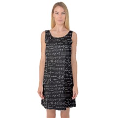 Math Equations Formulas Pattern Sleeveless Satin Nightdress by Ravend