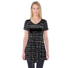 Math Equations Formulas Pattern Short Sleeve Tunic  by Ravend