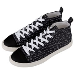 Math Equations Formulas Pattern Men s Mid-top Canvas Sneakers by Ravend